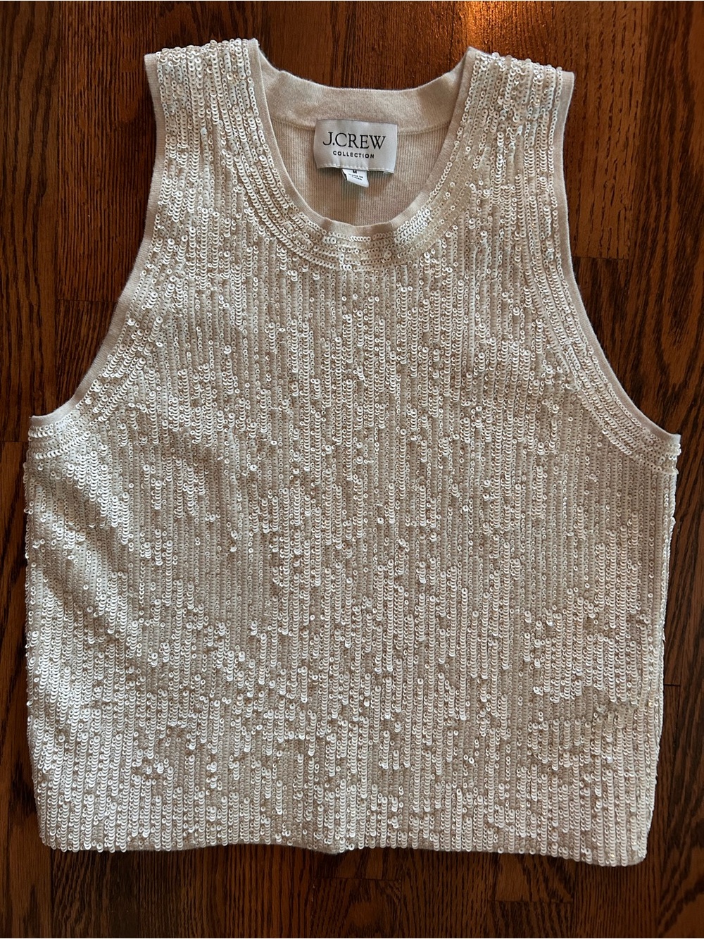 J. Crew Cream Sequin Tank Top